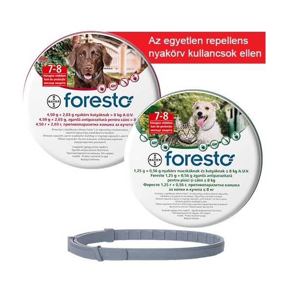 Foresto nyakörv kutyáknak kullancs- és bolha ellen 70 cm, 8 kg felett