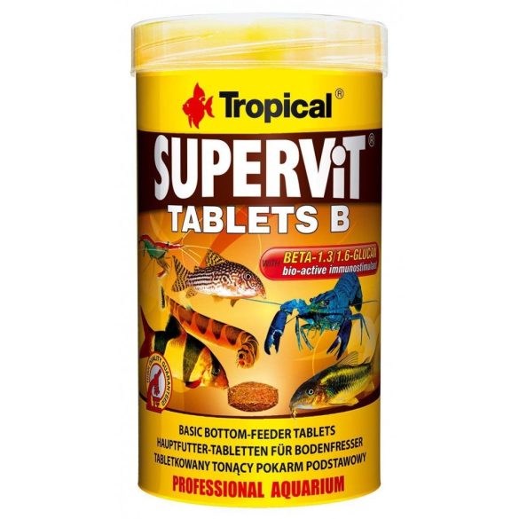 Tropical Supervit Tablets B 250ml akvárium falához tapasztható tabletta 