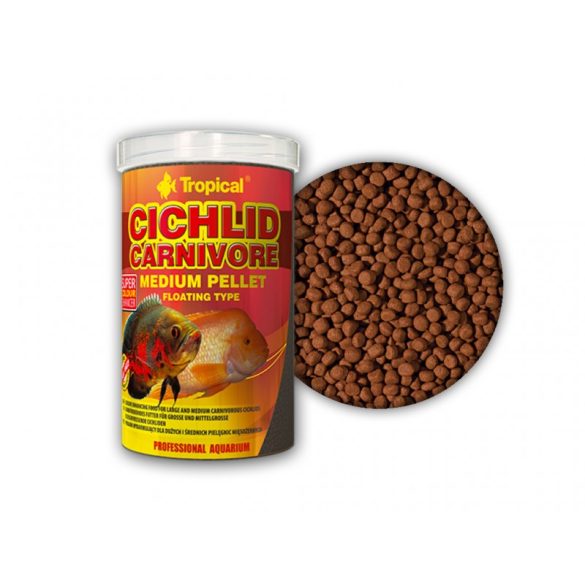 Tropical Cichlid Carnivore közepes méretű lebegő pellet sügereknek 500 ml