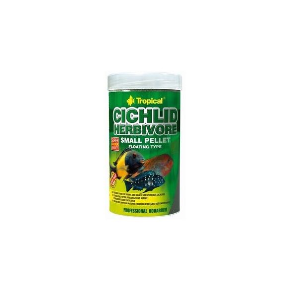 Tropical Cichlid Herbivore kisméretű lebegő pellet növényevő sügereknek 250 ml
