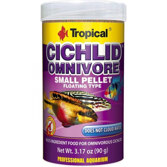 Tropical Cichlid Omnivore kisméretű lebegő pellet mindenevő sügereknek 250 ml