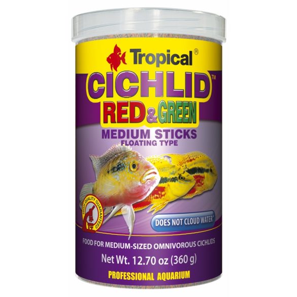 Tropical Cichlid Red&Green közepes méretű lebegő rudacskák 250 ml