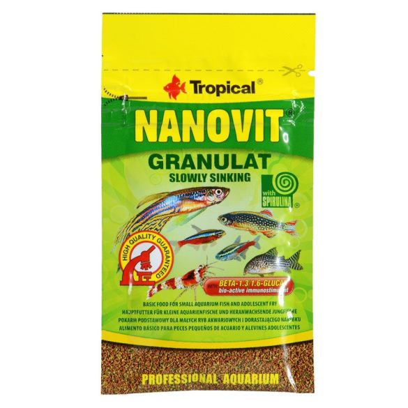 Tropical Nanovit Granulat slowly sinking 10g eledel halaknak