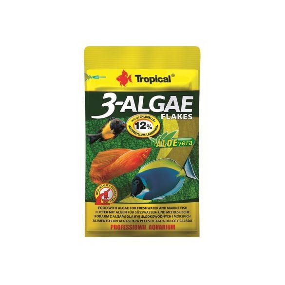 Tropical 3- Algae Flakes 12g lemezes haltáp